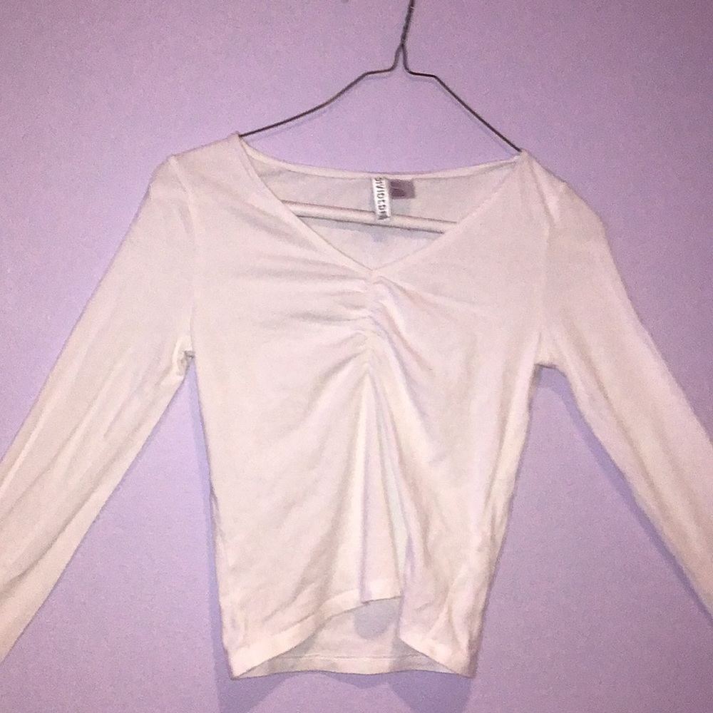 White long sleeve h and m shirt. Size s